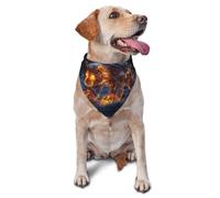 Snow Flame Bear Printed Graphic Pet Triangle Scarf For Dogs & Cats, Adjustable Cute Pet Bandana For & Photo Shoots