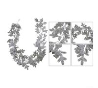 Snow-Flocked Artificial Cypress Garland 195cm Bendable Wire Core White | Crafted from plastic with snow-flocked pine branches For indoor and covered outdoor decoration Flexible wire for