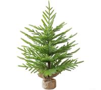 Snow Flocked Christmas Tree 60cm Compact Tabletop Artificial PE Green Easy Assembly Holiday Decor for Window Shop Display Winter Seasonal Scene(A)