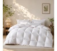 SNOW FLYING Goose Down Comforter King Size, All Season Duvet Insert, Lightweight Bedding Comforter 106x90 Inch