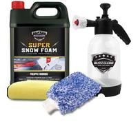 Snow Foam Plus 2L Pump up Snow Cannon Full Kit Inc Mitt & Drying Cloth Wash Detailing Valeting Kit For Car Van Caravan 5L Super Thick Pre Wash Pressurised Snow Cannon Lance (Pineapple)