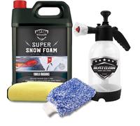 Snow Foam Plus 2L Pump up Snow Cannon Full Kit Inc Mitt & Drying Cloth Wash Detailing Valeting Kit For Car Van Caravan 5L Super Thick Pre Wash Pressurised Snow Cannon Lance (Vanilla)