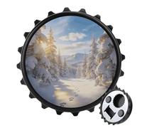 Snow Forest Light Path Bottle Opener Funny Magnetic Beer Bottle Opener for Refrigerator Wall Mounted Strong Magnet for Fridge Decorative Beer Opener Gift for Boyfriend Husband Father Black