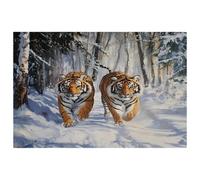 Snow Forest Tigers Placemats, Set of 6 Table Mats for Dining Tables, 12×18 Inches Anti-Skid Heat Resistant Kitchen Table Place Mats