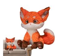 Snow Fox Plush Soft Stuffed Cuddly Arctic White Fuzzy Faux Fleece Animal