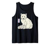 Snow Fox Transgender Flag Trans Pride LGBT Animal Lover Gift Tank Top