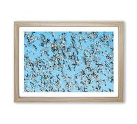 Snow Geese in Flight in Abstract Framed Print | A2 Oak Framed Wall Art | Ready to Hang | Abstract Landscape Picture | Living Room Bedroom Lounge Office