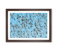 Snow Geese in Flight in Abstract Framed Print | A2 Walnut Framed Wall Art | Ready to Hang | Abstract Landscape Picture | Living Room Bedroom Lounge Office