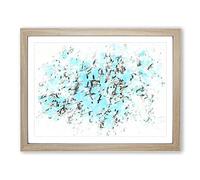 Snow Geese In Flight Watercolour Modern Framed Print | A2 Oak Framed Wall Art | Ready to Hang | Modern Landscape Picture | Living Room Bedroom Lounge Office