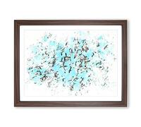 Snow Geese In Flight Watercolour Modern Framed Print | A3 Walnut Framed Wall Art | Ready to Hang | Modern Landscape Picture | Living Room Bedroom Lounge Office