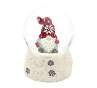 Snow Globe Christmas Gnome with Red Hat on White Base Length x Width x Height Diameter 6.5 x 6.5 x 8.8 cm Diameter 6.5 cm Red