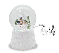 Snow Globe Christmas Music Box Mountain Village Church Ornament Base White Height 140 mm Width 100 mm Music 20293