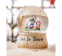 Snow Globe Christmas Water Globse Christmas Decoration Music Crystal Ball 100mm Snow Globes Three Little Snowmen with Snowflakes