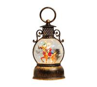 Snow Globe for Christmas, Vintage Lighted Christmas Water Glittering Snowing Globe, 6-Hour Timer with Handle, Battery & USB Powered, for Mantel Dining Room Under Tree Living Room Bedroom Windowsill