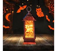 Snow Globe Halloween Lantern Decorations, Battery Operated Lighted Water Glitters Bronze Snow Globe, Halloween Ghost Decoration, Halloween Pumpkin Lighted Holiday Party Gifts and Decorations