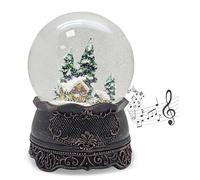 Snow Globe Hut Magic Mountain Hut Winter Hut Base Copper Antique Hut Music Box Diameter 100 mm Shake Ball 20324