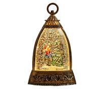 Snow Globe Lantern - 8.5x5x14cm Lighted Holiday Tabletop|165g Resin Christmas Mini Globe| Decorative Ornament |Glowing Lamp For Night Light, Winter Decor, Home, Desk, Room, Party, Office, Yard