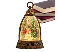 Snow Globe Lantern, Illuminated Glittering Battery Operated Lamp, Christmas Snow Globe, for Holidays, Birthdays, Parties, Offices, Home, Room, Desk, Seniors, Night, Garden, Farm