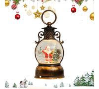 Snow Globe Lantern - Luminous Snow Globe, Christmas Lantern, Christmas Decoration, 6-Hour Timer with Handle, Winter Retro Ornament for Friends, Teens, Men, Women, Mantle, Dining Room Bottom