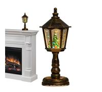 Snow Globe Lantern - Warm Light Snow Globe Lanterns That Light Up Glitter - Battery Powered Hexagonal Wind Lamp Decoration For -Dining Table Fireplace Porch Window Sill