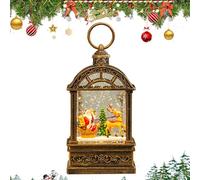 Snow Globe Lighted Christmas Decorations | Christmas Lantern with Swirling Glitter and Music,Portable Battery Operated Lantern, Indoor Holiday Decor