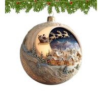 Snow Globe Ornaments Acrylic 2D Santa Claus Wolf Snow Home Ornament
