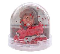 Snow Globe, Photo Frame Glitter Globe Ornament Dome holds 2 x 62 x 70 mm photos, Clear Base, Glitter Heart (Red) - Ideal Personalised Gifts, Father's Day Presents