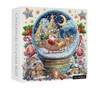 Snow Globe Puzzle, Christmas Winter Scene Challenging Puzzles, Colorful Festive Home Decor for Study Bedroom Fireplace Entrance Family Gathering Party Desktop