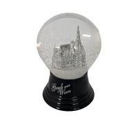 Snow Globe Real Glass Globe - Almost Like Real Snow Motif: Stefan's Church Silver, 8 cm