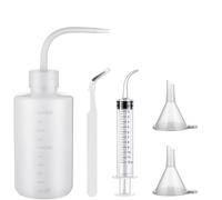 Snow Globe Tumbler Supplies, 1 Plastic Squeeze Bottle, 2 Small Funnel, 1 Bent Syringes, 1 Tweezers for DIY Making Glitter Snow Globe Tumbler (Cups Not Included)