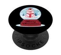 Snow Globe With Cute Pig Funny Christmas Baby Pig Lovers PopSockets Swappable PopGrip
