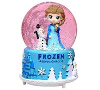 Snow Globe with Music for Kids, VECU 3.5 Inch Little Girl Llluminated Automatic Snow Home Decor for Girls Kids Gift, Musical, Resin/Glass (Style B)