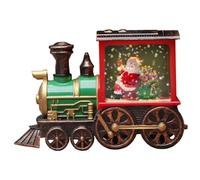 Snow Globes, Christmas Snow Globes with Light and Music Train Globe Lantern with Water Swirling Glitter for Christmas Table Decorations Battery Operated