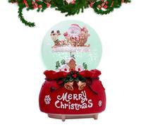 Snow Globes Christmas with Music Box, Christmas Snow Globe Leadtors, Santa Riding on an Elk Musical Box, Winter Santa Crystal Ball Decorations for Christmas, Easter, New Year, Thanksgiving Dinner