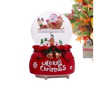 Snow Globes Christmas With Music Box, Santa Riding an Elk Musical Box, Battery Operated Snow Globe LED Lighted Christmas Musical Tabletop Decor for Living Room, Bedroom, Office