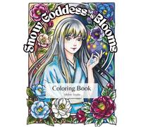 Snow Goddess & Blooms: Bold Line Coloring Book for Adults: Mystic Japan Spirits and Floral Patterns by a Japanese Artist