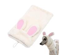 Snow Hat for Dogs Cute Warm Drawstring Adjustable Windproof Scarf | Collar Warmer Dog Autumn Snood Hat for Small Medium Large House Walking Party White