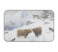 Snow Highland Cattle Animal Summer cooling pad for dogs large Self Cooling 38" x 23" cold mat for pig indoor camas frias para perros M