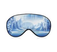 Snow Ice World Sleep Mask for Side Sleeper Light Blocking Night Blindfold Eye Shade Cover with Adjustable Strap Soft Breathable Zero Pressure Eye Masks for Travel Nap