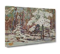 Snow In The Woods By Tom Thomson Canvas Print | Gallery Wrapped 30mm Frame Wall Art | 30x20 inches | Ready to Hang | Classic Landscape Picture | Living Room Bedroom Lounge Office