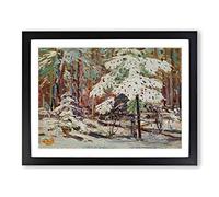 Snow In The Woods By Tom Thomson Classic Painting Framed Print | A3 Black Framed Wall Art | Ready to Hang | Classic Landscape Picture | Living Room Bedroom Lounge Office