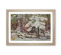 Snow in The Woods by Tom Thomson Framed Print | A2 Oak Framed Wall Art | Ready to Hang | Modern Landscape Picture | Living Room Bedroom Lounge Office