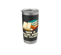 Snow is Falling Books are Calling Funny Bookworm Humor Stainless Steel Insulated Tumbler
