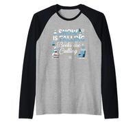Snow is Falling Books are Calling Funny Winter Reading Raglan Baseball Tee