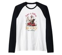 Snow is Falling Books are Calling Winter Reading Raglan Baseball Tee