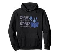 Snow Is Falling Books Are Calling - Winter Reading Snowflake Pullover Hoodie