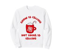 Snow Is Falling Hot Cocoa Is Calling Christmas Winter Santa Sweatshirt