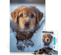 Snow Labrador Retriever Jigsaw Puzzles for Adults1000 Pieces Smart Game Quiet Calm Pattern Assembly Amazing Present (50x75cm)