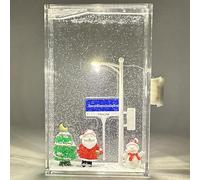 Snow Lamp | Snowfall Lamp | Snowy Night Street Lamp | Winter Snow Scene Night Light | Handmade Materials Flowing Lamp | Holiday Sleep Light Christmas Desktop Arts and Crafts Decor