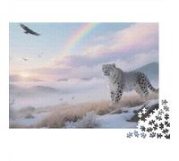 Snow Leopard 1000 Piece Jigsaw Puzzle Paper for Adults Rainbow 1000pc Jigsaw Puzzle Set Focused Mind Family Time Gift 52x38cm/1000pcs